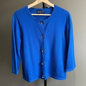 Jones New York Signature Blue cardigan Sweater with three-quarter sleeves Size L